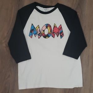 Mom's Superhero Baseball T-shirt